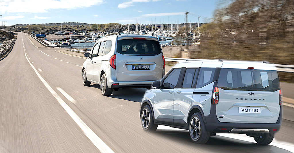 Ford E-Tourneo 2024 mới so với Mercedes EQT - Van 5 Chỗ