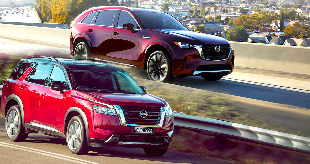 Xe Mazda CX90 8 Chỗ Và Nissan Pathfinder 
